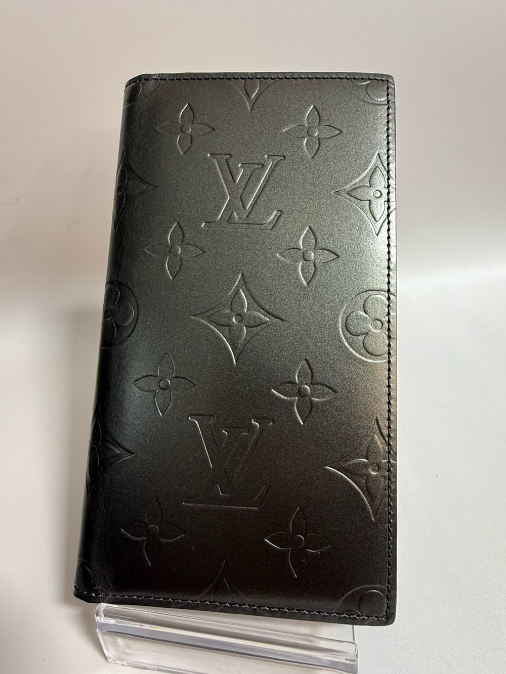 Louis Vuitton Black Embossed Monogram Long Wallet